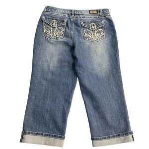 Earl Jean Bling Pockets Denim Capris Size 10